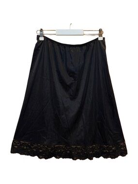 VASSARETTE Vintage Black Slip Lace Detail Elegant Lingerie XL